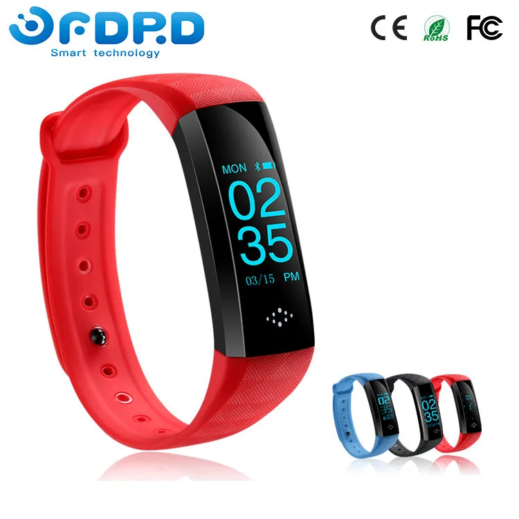 

new wrist heart rate blood pressure monitor smart watch 2017 for IOS, Black;blue;red;purple