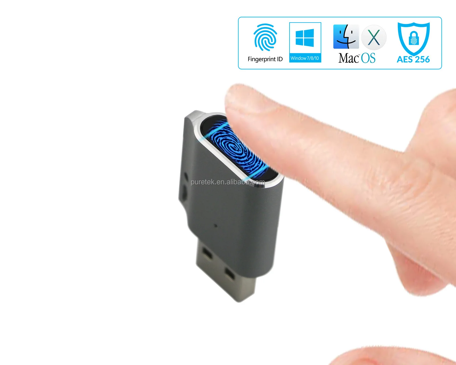 Biometric Security Fingerprint Encrypted Flash Drive 32GB to 128Gb max USB Flash Drive 32G High-speed Recognition Fingerprint ID