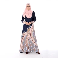 

Fashion Islamic Clothing Popular Muslim Dress Soft Elegant Baju Kurung Print Malaysia Dress Dubai Abaya