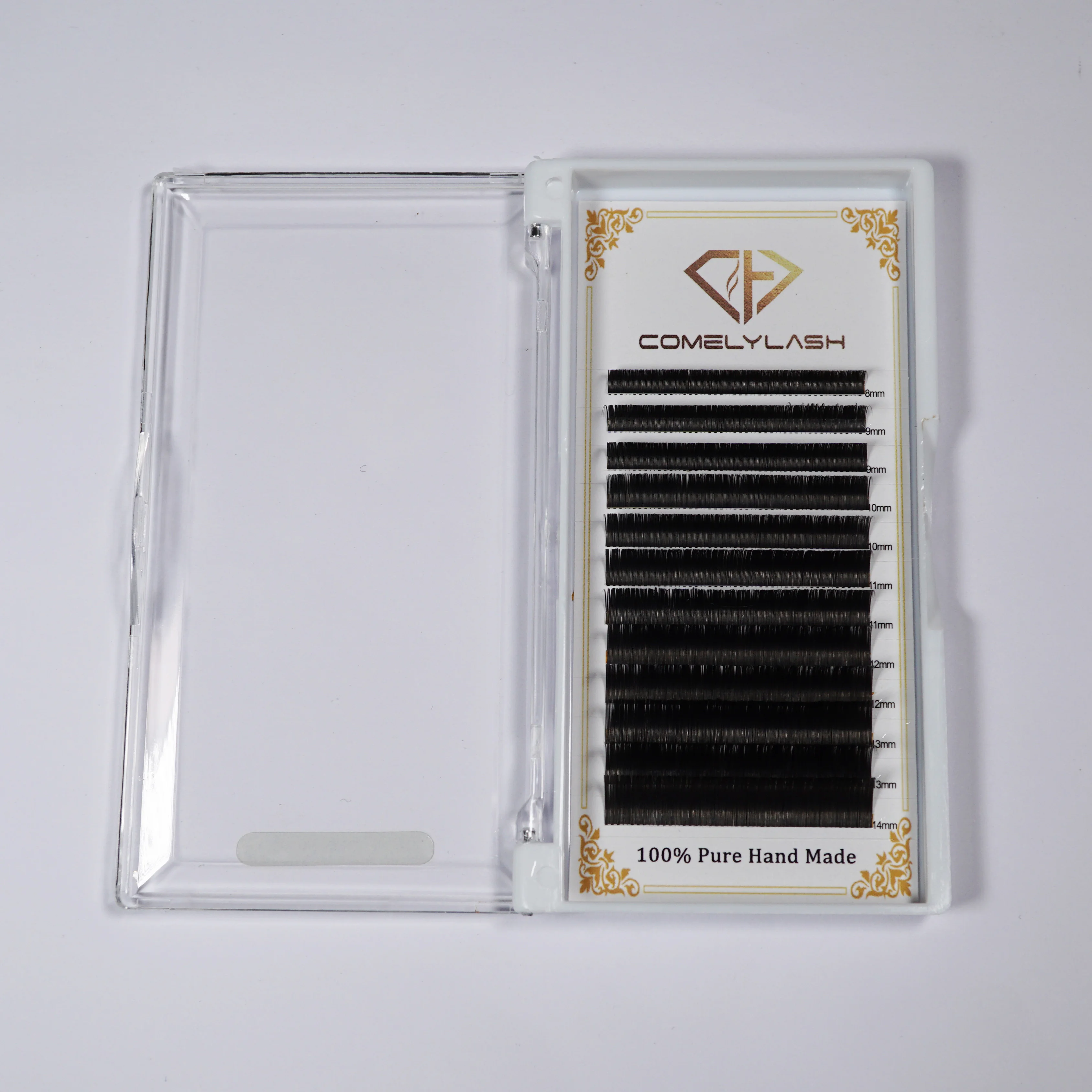 

korean 0.20 D curl lovely individual eyelash extensions mink private label box packaging, Natural black