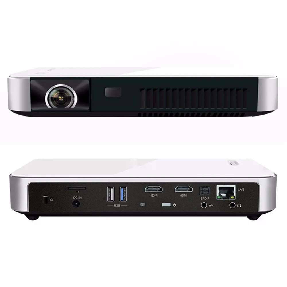 

27M 3D Smart Home Theater Projector with HDMI/USB3.0/RJ45/Dual WiFi/Bluetooth/10400mAh Battery OSRAM LED Lamp DLP Projector, N/a