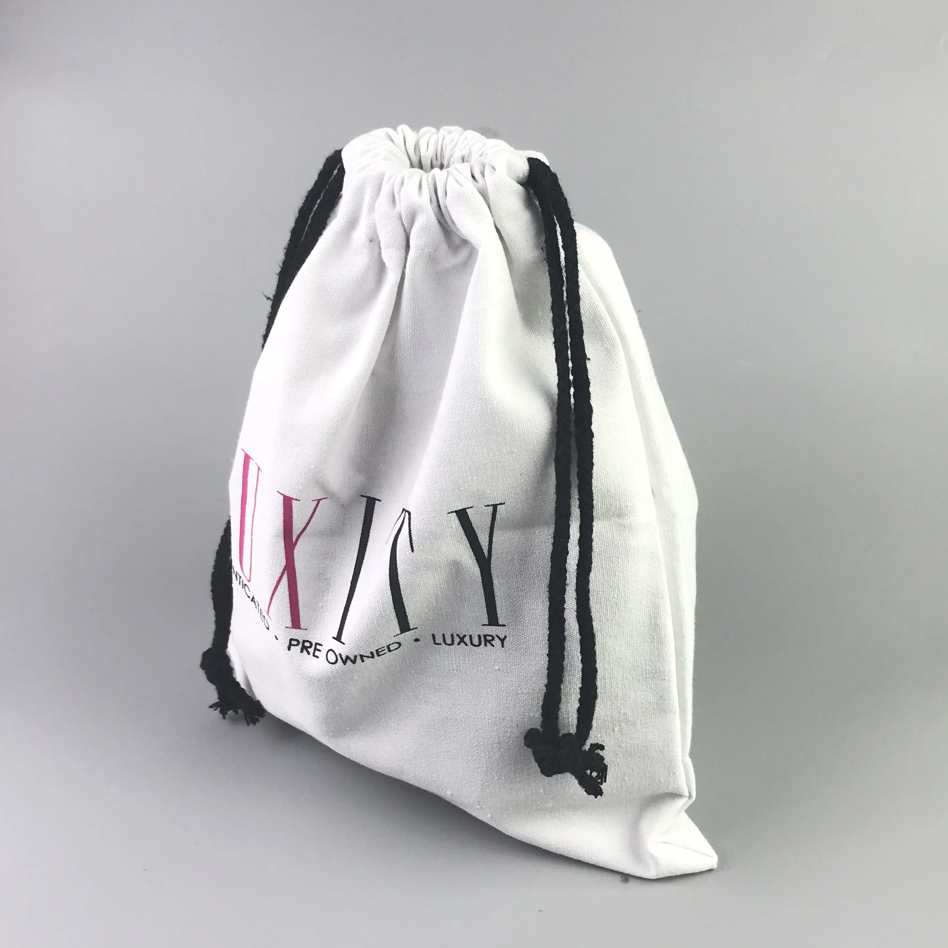 
Custom Logo Dark Blue Cotton Flannel Dust Bag Covers For Handbags 