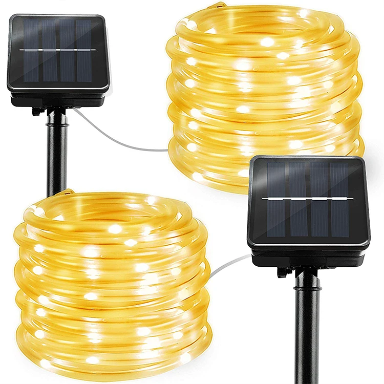 Waterproof 100 LED Copper Wire solar rope Light Outdoor Garden Lights