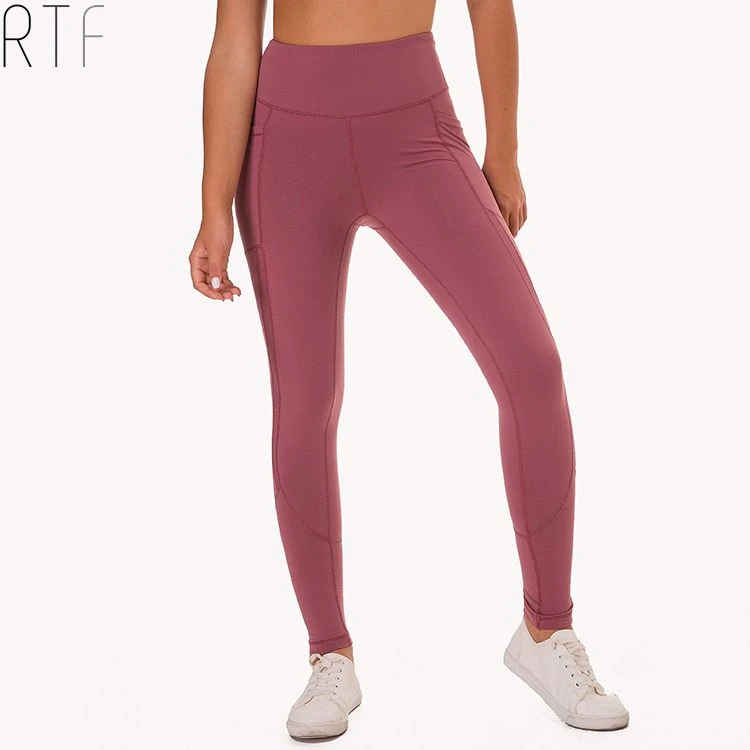 

wholesale recycled high waist fitness leggings for women organic yoga pants with pockets, More colors or custom your own color