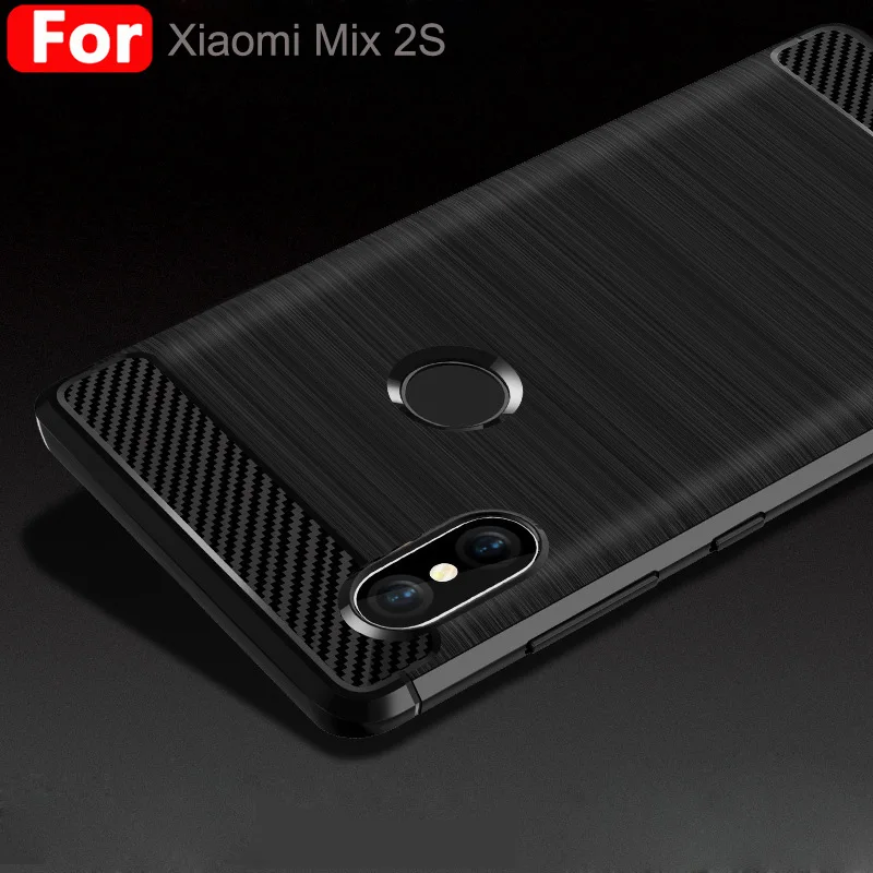 Carbon Fiber Tpu case for Xiaomi Mix 2S Soft CF Cover
