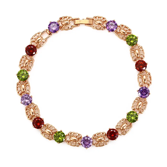 

72960 Xuping original simple lovely rose gold bracelet, fashion colourful bracelet