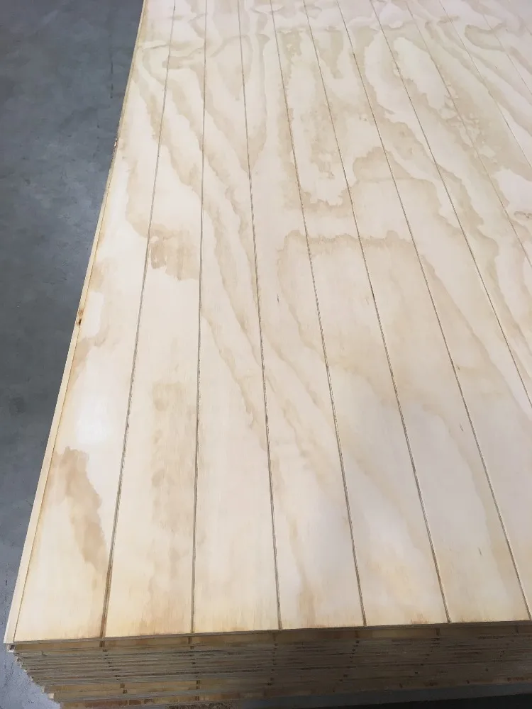 High Quality V Grooved Pine Plywood/slotted Pine Plywood