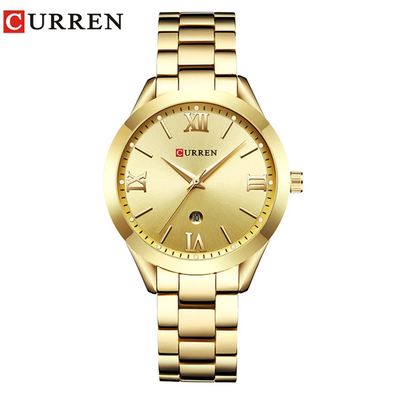 

Jewelry Gifts For Women's Luxury Gold Steel Quartz Watch Curren Brand Women Watches Fashion Ladies Clock relogio feminino 9007