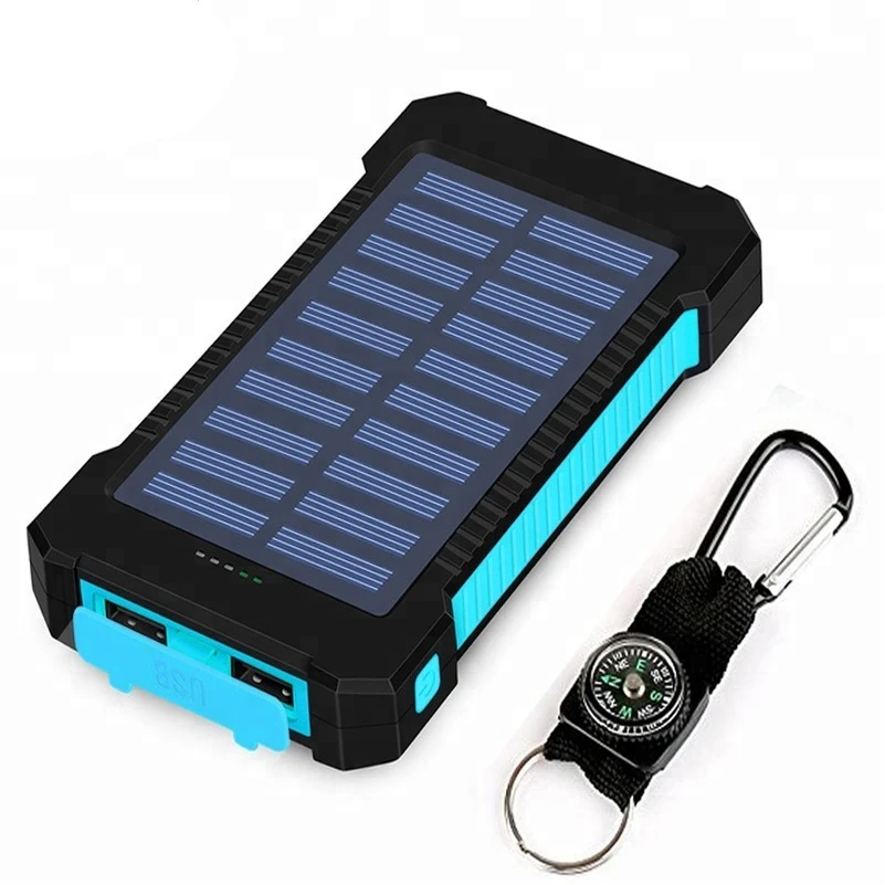 

Solar Power Bank triple USB Powerbank 12000mAh Solar power bank with led flash light