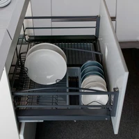 

Nano Dry Plated Kitchen Cabinet Drawer Sliding Split Basket Wire Pull Out Basket