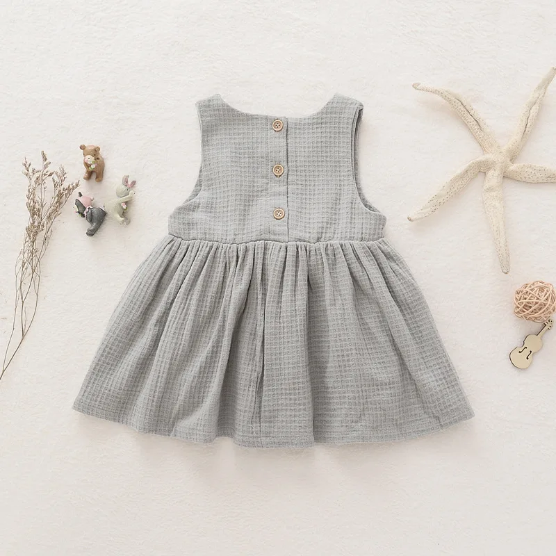 

2016 Hight Quality Beautiful Cotton Child Girl Kid Dress, Gray;brown