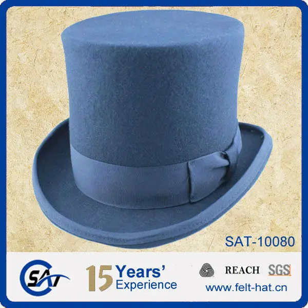 blue felt top hat