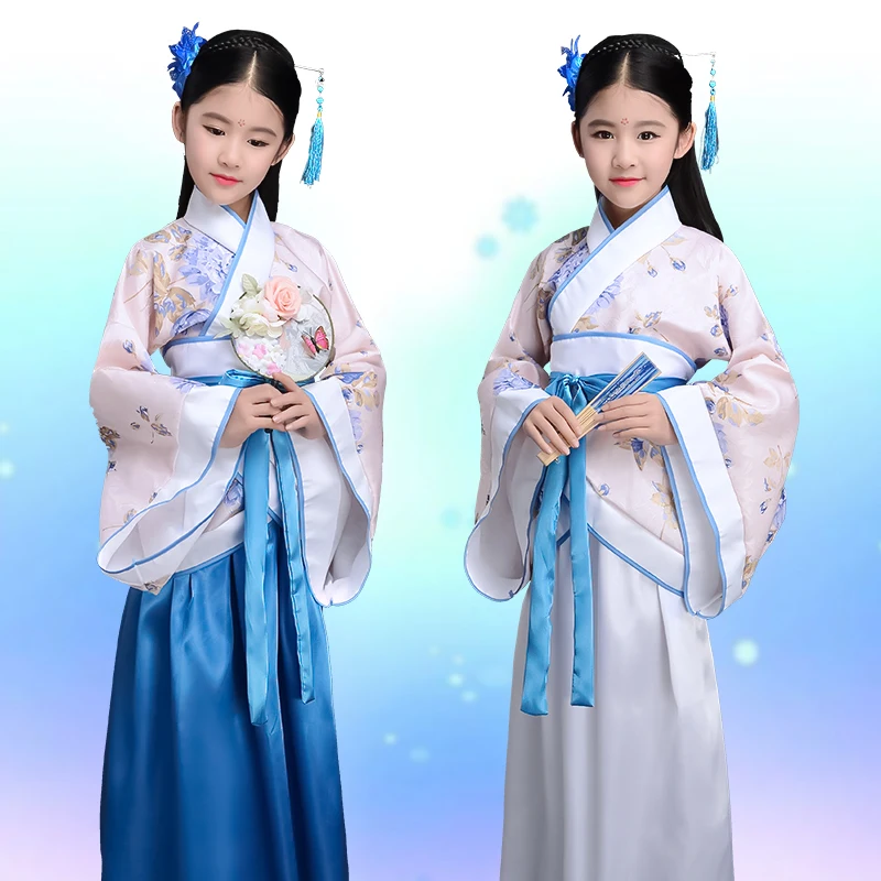 

China Hanfu Dress Christmas Dance Costumes For Kids Traditional Chinese Tang Ancient Costume Classical Children Kid Girls DL2870