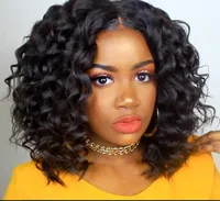 

10A Grade virgin Brazilian hair Wand Curls Italian Yaki Textured Bob 13"x4.5" Frontal Lace front Wigs human hair