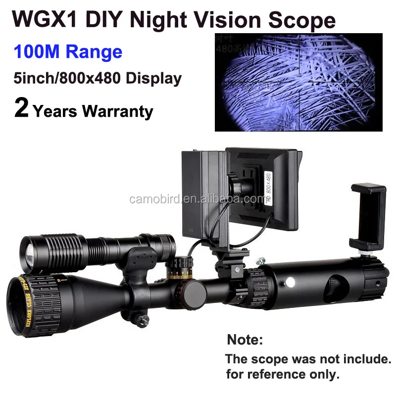 

WGX1 Night Hunting Rilfescope Invisiable with 5w LED Flashlight NV Riflescope for Night Fishing Security Scope