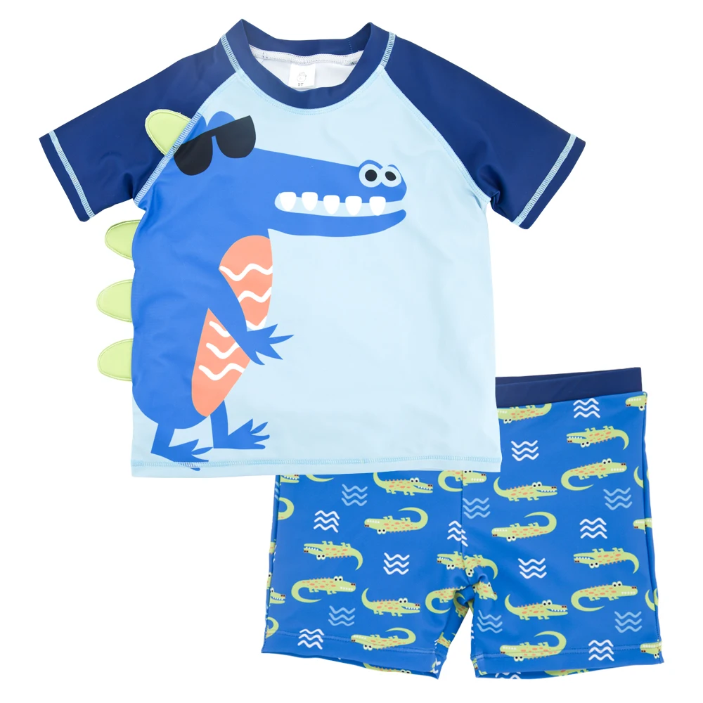 

Latest cool boys little fashion crocodile printed swimsuit