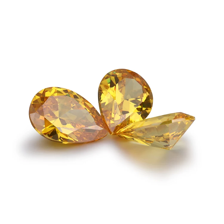 Pear Cut Golden Color Zirconia Stone - Buy Zirconia Stone,Pear Cut ...