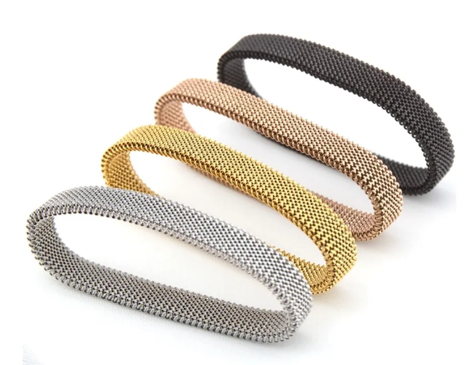 Hot selling Elastic 18K gold mesh bangle with low price