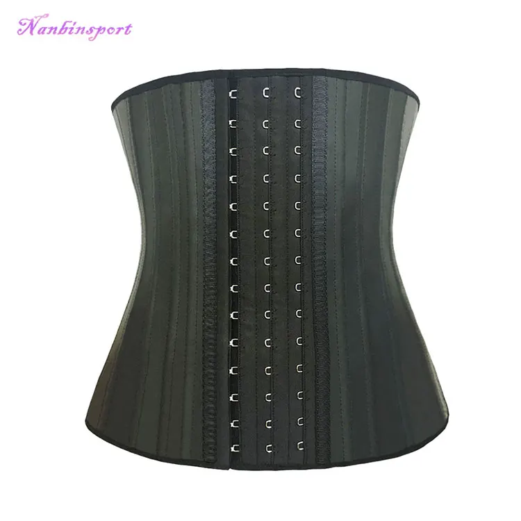 

Hot 25 Steel Bones Latex Slimming Underbust Fitness Corset Waist Trainer Cincher, Black;beige