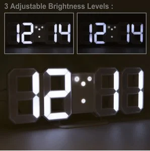 Unique Digital Weather Station 3d Led Wall Hanging Table Alarm Clock 