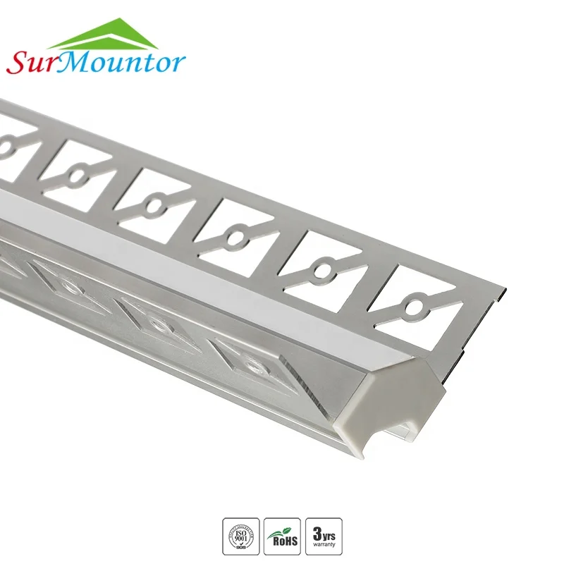 LED Strip Light Aluminum U Profile For Plaster Corner Recessed Lighting Linear LED Profile