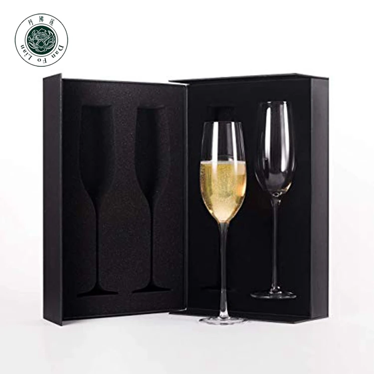 cardboard champagne flute glasses boxes custom individual wine glass