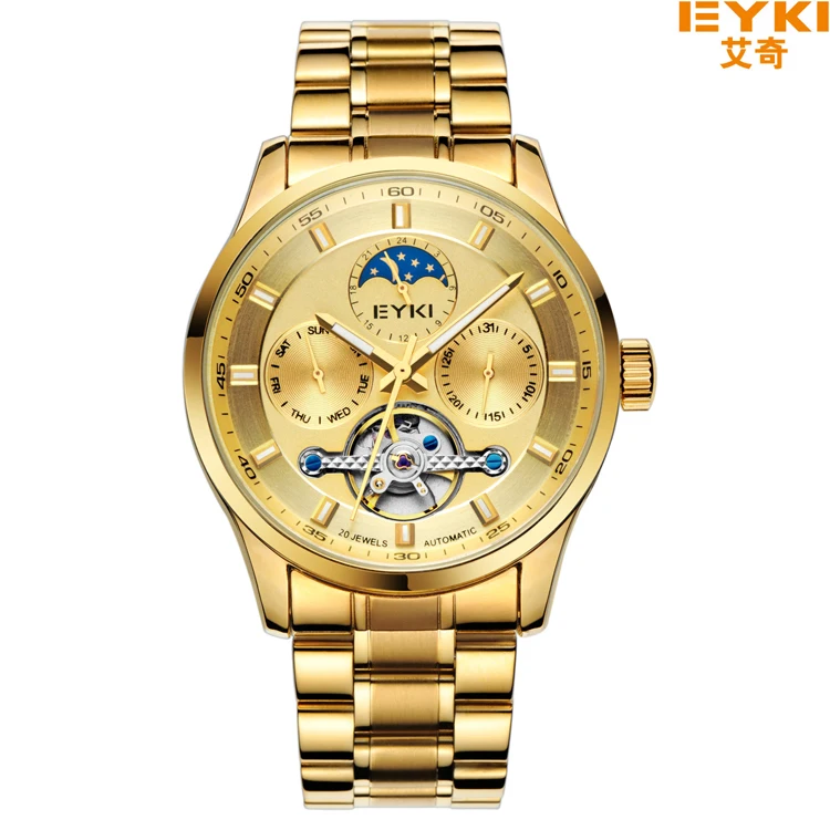 

EYKI EFL8896L New Men Mechanical Watches Man Fashion Waterproof Luminous Automatic Luxury Gold Color Watch Stainless Steel Clock, N/a