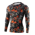 2 pieces lot Top Quality Men Compression T shirt Breathable Dry Fit Sport Camo Tees