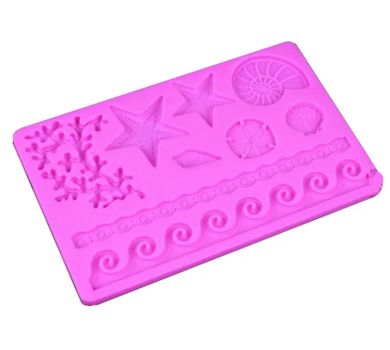 

Sea Star Sea Shell Sea Wave Fondant Decorating Silicone Molds, Random