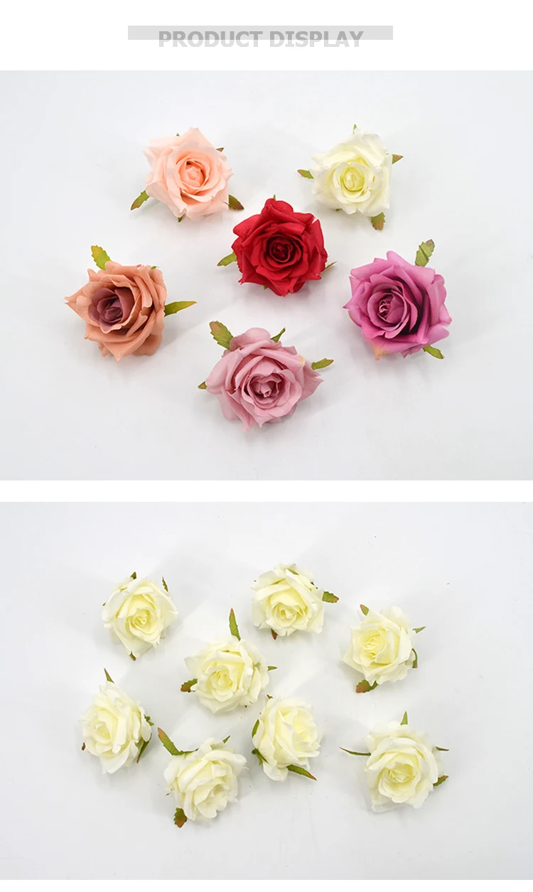 Artificial Silk Rose Heads Bulk Flowers 