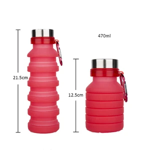 leak proof silicone collapsible sports bpa free folding water bottle