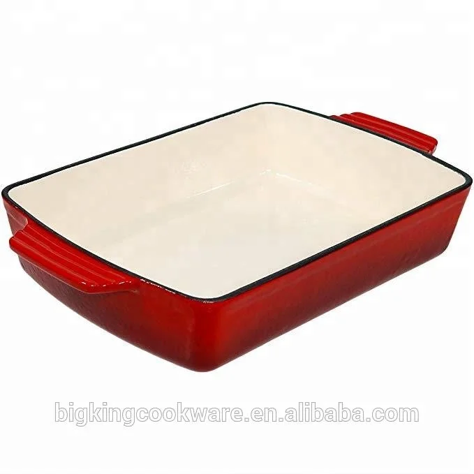 Rectangular Enameled Cast Iron Baking Dish,Roaster,Lasagna Pan,9"x12.2