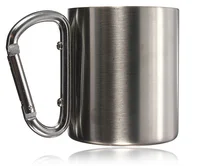 

Customized Double Wall Stainless Steel Coffee Cups with Carabiner Handle, Camping Mug, Carabiner Coffee Mug