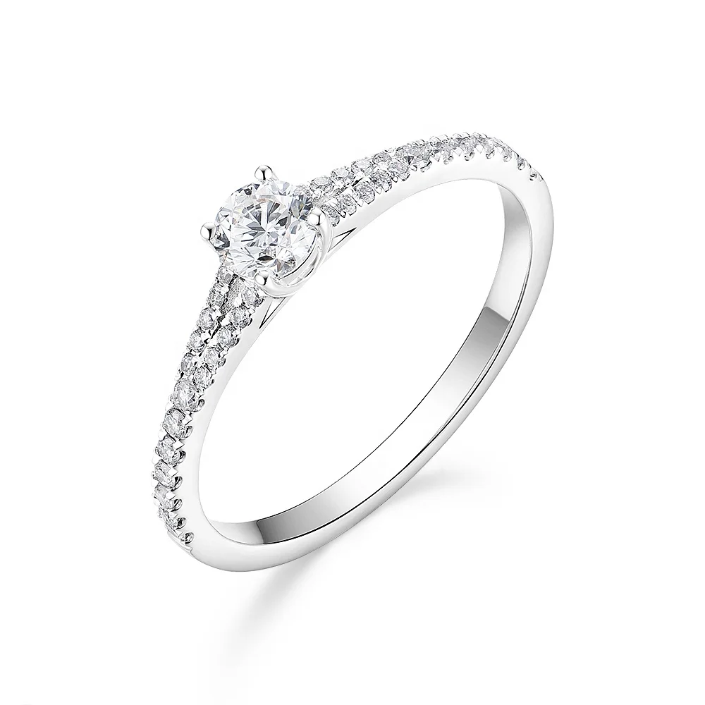 diamond engagement ring round brilliant cut uk fine jewellery real 18k white gold wedding ring for women