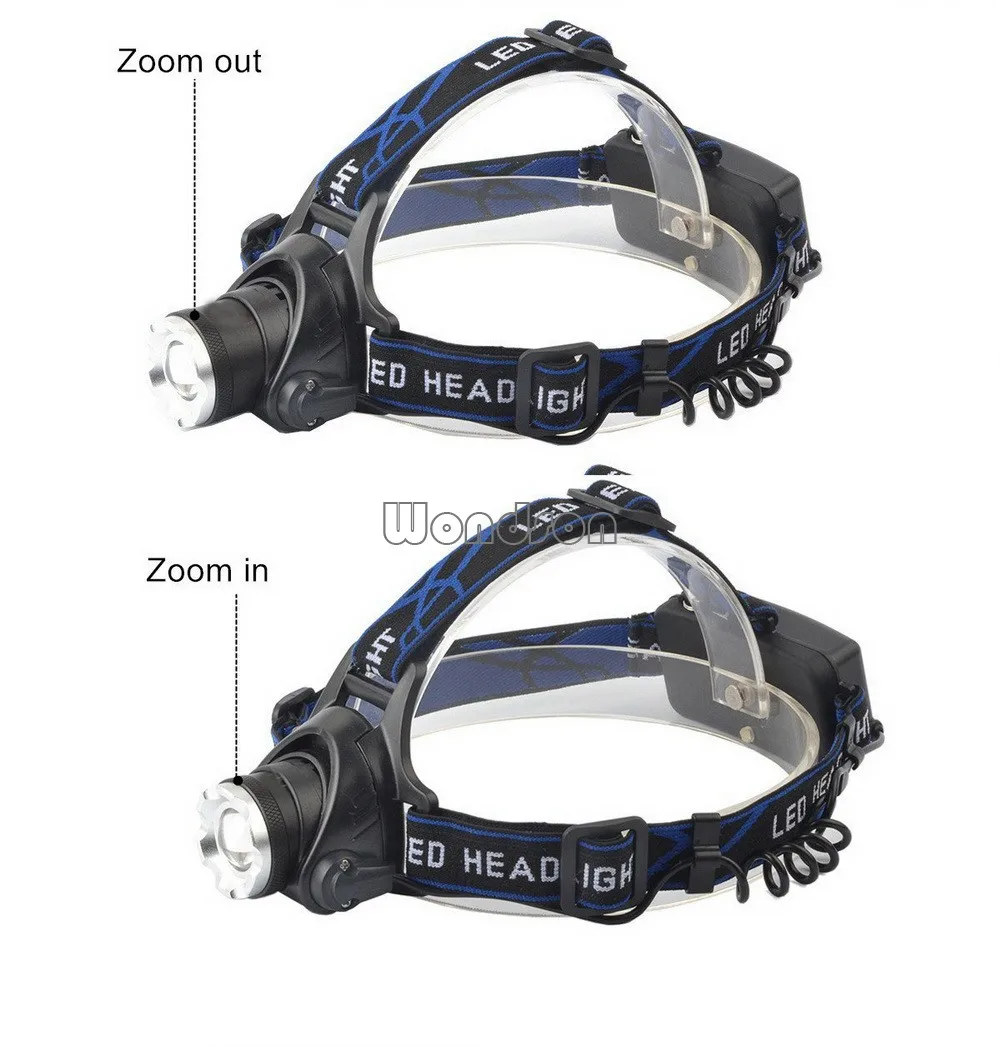 Waterproof Rechargeable Head Light Night Fishing Zoom Ultraviolet Uv