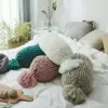 Fine hand knitted cable stitch simplicity style round and candy bar throw pillow cases