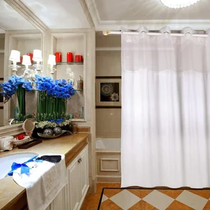 Image of Factory direct custom hookless polyester shower curtain for hotel