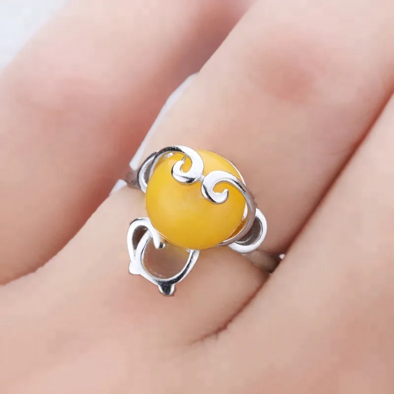 

9-10mm 925 sterling silver Ring Blank Base Monkey Sun Wukong DIY Natual Stone
