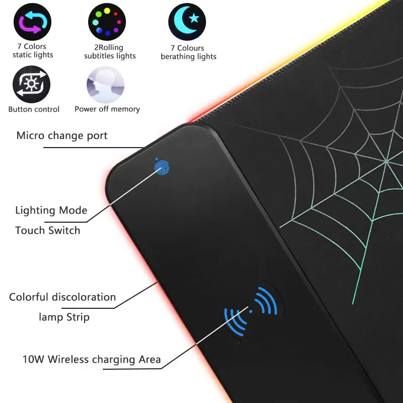 rgb wireless charging pad