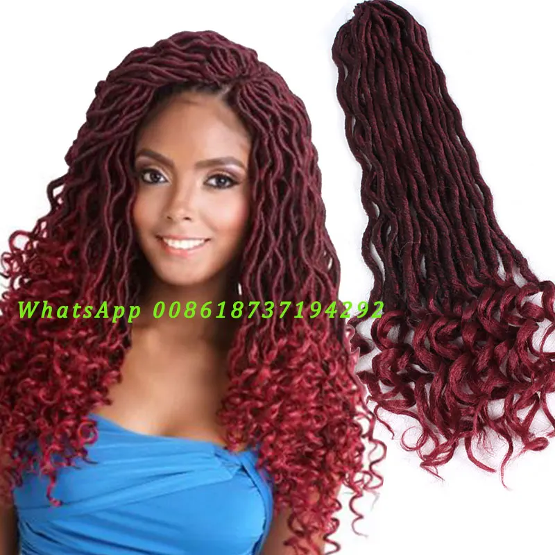 Goddess Faux Locs Curly Crochet Hair 24 Roots Ombre Crocheted Braids