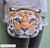 2017 zhe jiang new kids girl ladies'lovely 3d leopard tiger head cartoon animal expression style plush link chain shoulder bag