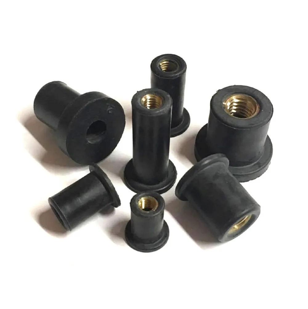 M4 M5 M6 Brass Insert Black Rubber Rivet Well Nut Buy Rubber Nut