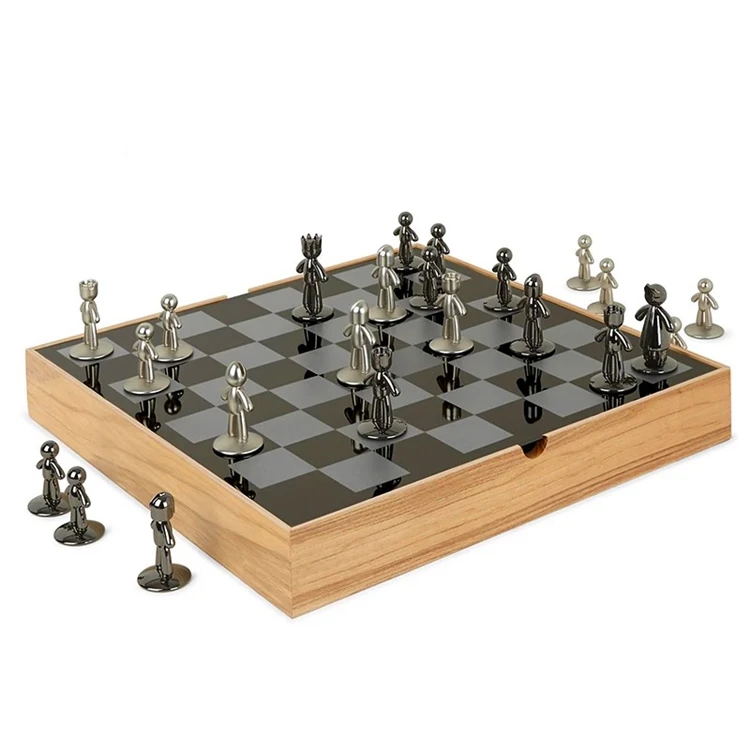 

Custom Collins Wooden Chess Set With Board Storage Box Christmas Gift Kids Toy International Chess, Wood color/customized