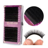 

Wholesale 16rows Luxury Black Matte Faux Mink Eyelashes extensions individual premium natural lashes