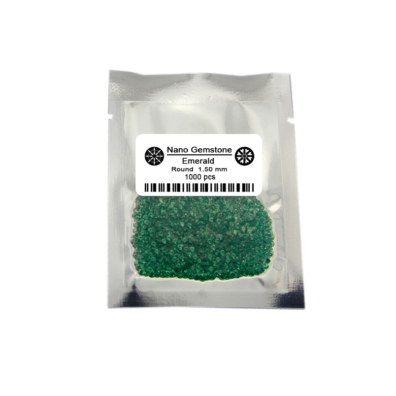 factory price machine cut 1.5mm nano green emerald stone