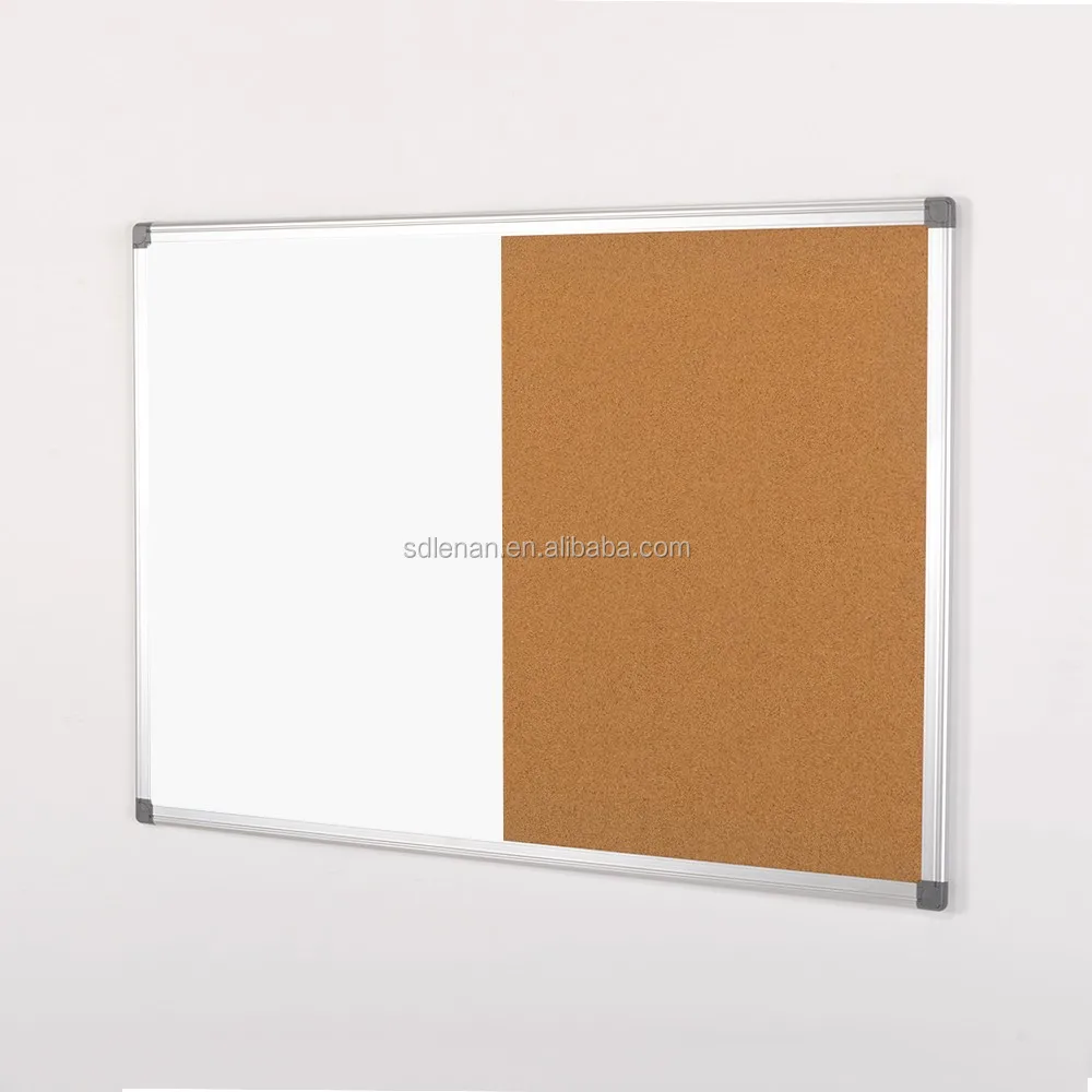 Aluminum Frame Wall Mounted Half Magnetic White Board Half Pin Cork ...