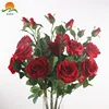 ZERO Beautiful Fresh Red Rose Flower Bouquets Artificial Red Rose Flower for Wedding Home Decoration