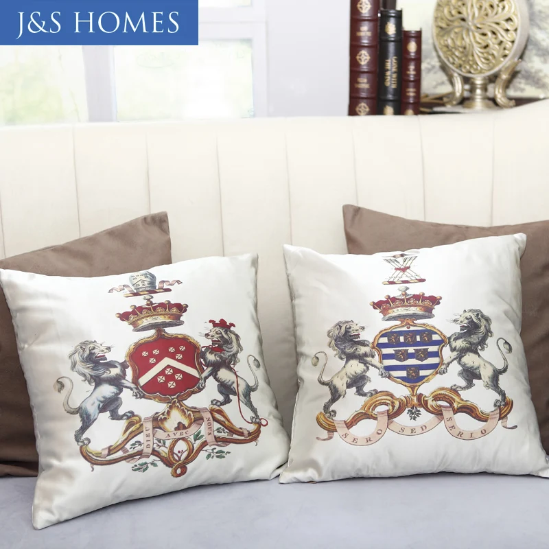 British 45*45 CM Satin Cotton Lion King Imperial Crown