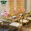 Interior design luxury rectangle wedding tempered glass wedding table