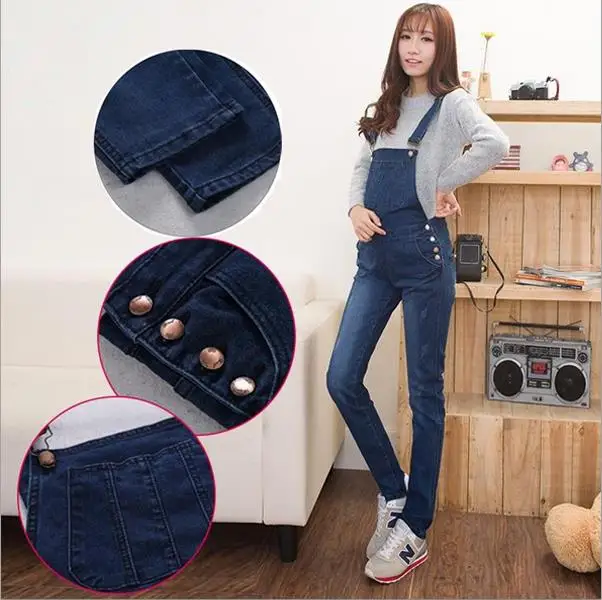 New Pregnant Women Jumpsuits Long Jeans Comfortable Maternity Adjustable Belly Slim pencil Pants Elastic Waist Jeans